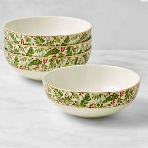 William Sonoma “Noel” Christmas Cereal Bowls. Set of 4.